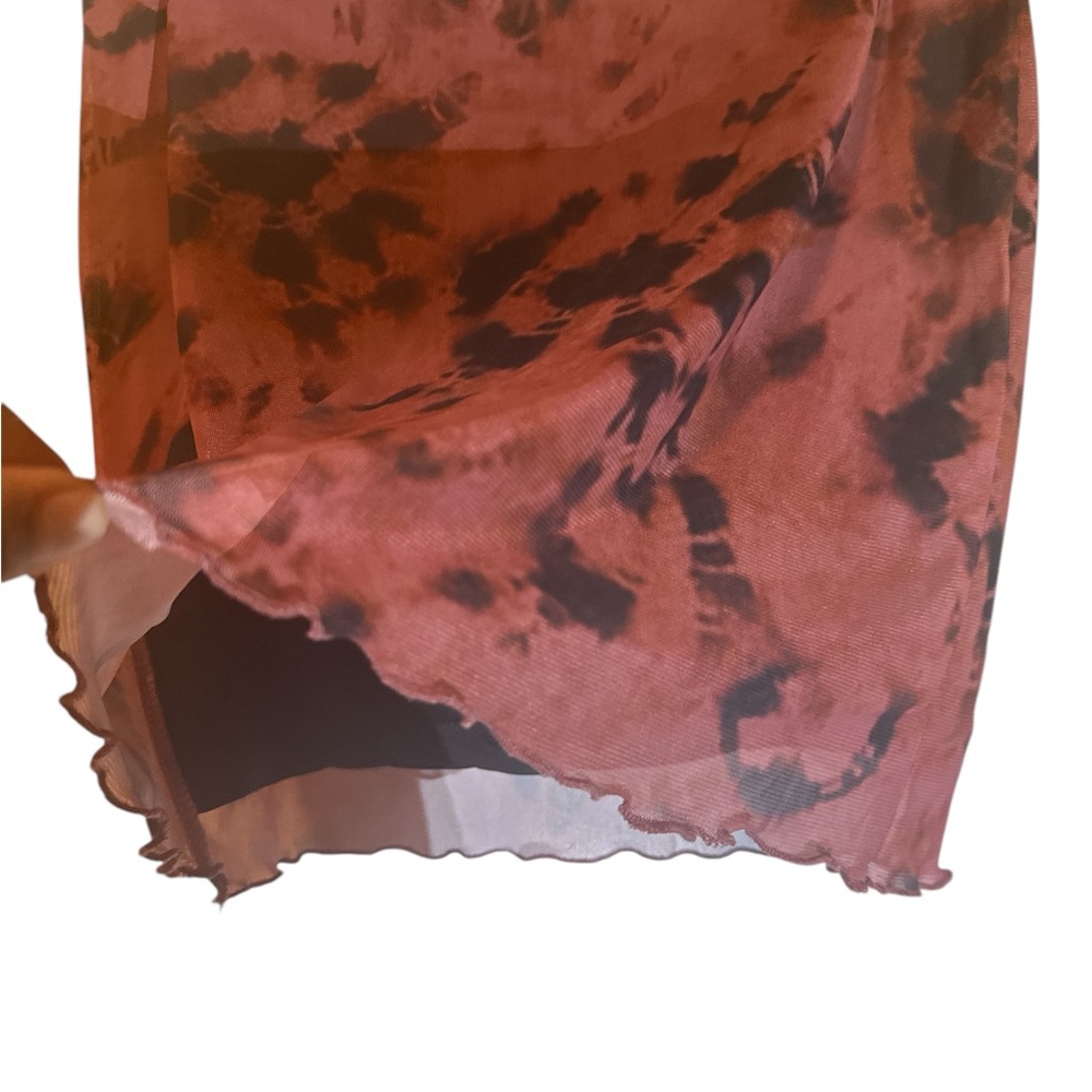 Red and Black Tie-Dye Scarf